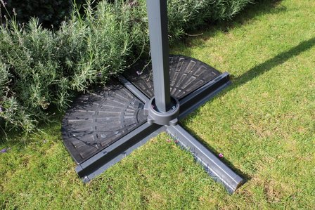 Zweefparasol Curaçao 300 x 400 cm antraciet met voet