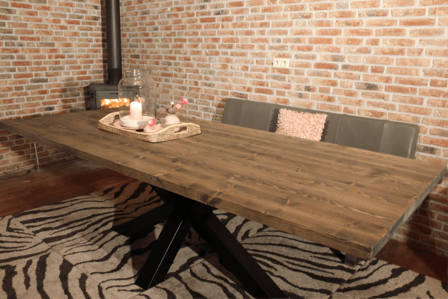 Industriële kloostertafel Oud-grijs
