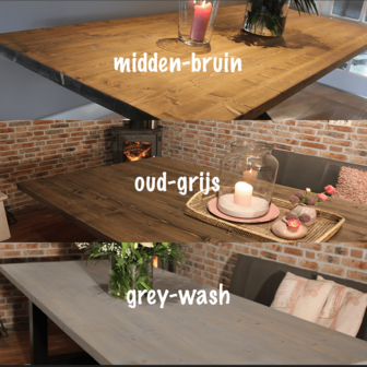 Industriële kloostertafel stalen X-poot