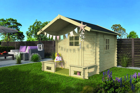Speelhuisje met vloer en fundering Finland (10m2 dakleer)