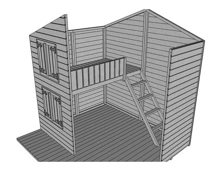 Speelhuisje Assepoester voor buiten - inclusief 6,5m² dakleer