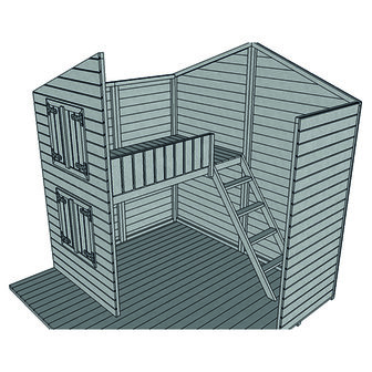 Speelhuisje Assepoester voor buiten - inclusief 6,5m² dakleer
