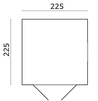 Tuinhuisje Hugo 225 x 225 x 212 cm Geïmpregneerd Wanddikte 16 mm - Tuinkast