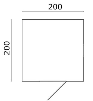 Tuinhuisje Olaf 200 x 200 x 230 cm Geïmpregneerd Wanddikte 16 mm - Tuinkast