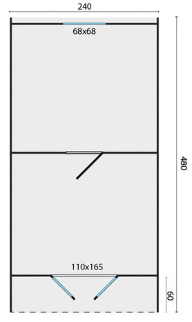 Camping Pod Double 240 x 480 cm - Vakantie chalet / Tuinhuis / Kantoor 