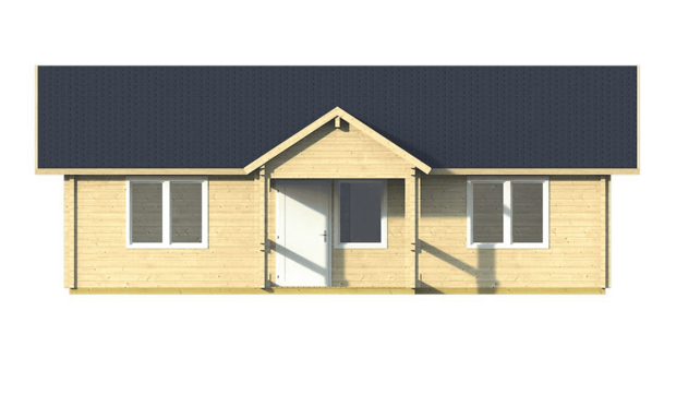 Blokhut Finn 1040 x 740+238 x 365 cm - Prefab Houten Woning - Luxe Chalet