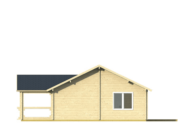 Blokhut Finn 1040 x 740+238 x 365 cm - Prefab Houten Woning - Luxe Chalet