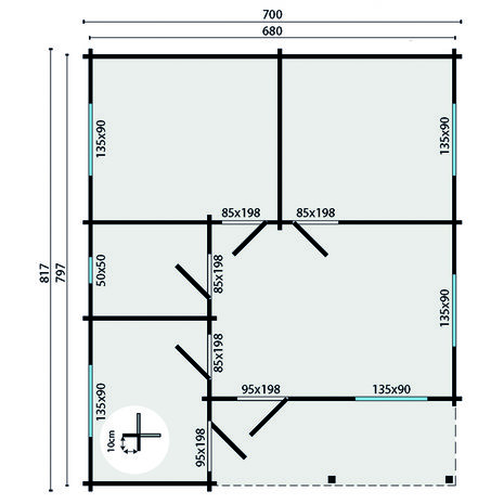 Blokhut Ardee 700 x 817 x 317 cm - Prefab Houten Woning - Luxe Tuinhuis