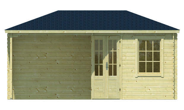 Blokhut Kennet 500 x 300 x 271 cm - Tuinhuis Kennet met overkapping 