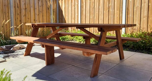 Picknicktafel Madrid 250 x 160 x 75 cm hardhout (8 personen)