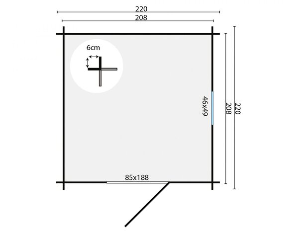Blokhut Eigo 220 x 220 