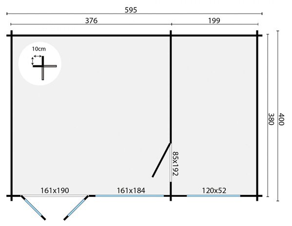 Blokhut Flow 595 x 400