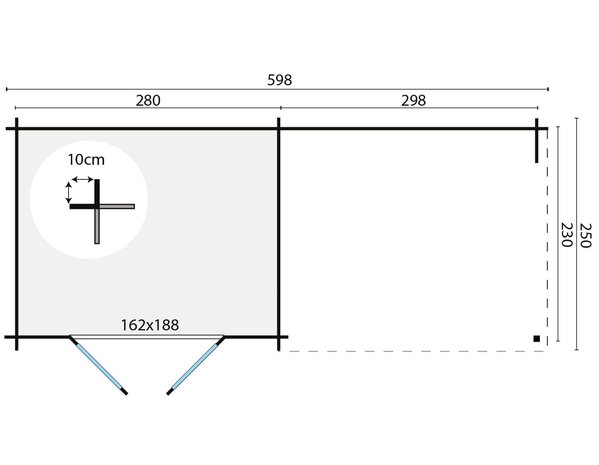 Blokhut Freddy 598 x 250