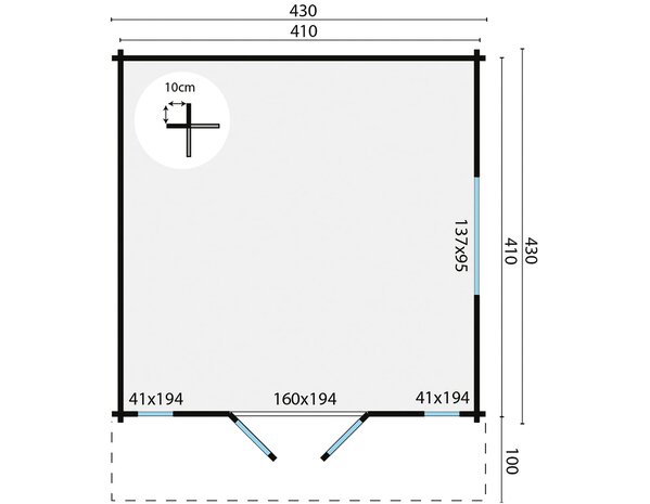 Blokhut Laula 430 x 430