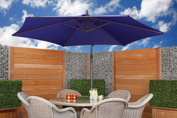 Afslachten Baars Fantastisch Goedkope zweefparasol 3 bij 3 in blauw - Countrywood