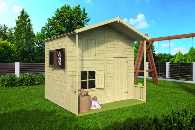 Speelhuisje Assepoester voor buiten - inclusief 6,5m² dakleer