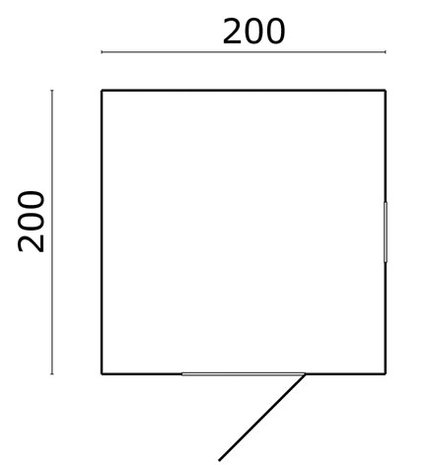 Tuinhuisje Olaf 200 x 200 x 230 cm Geïmpregneerd Wanddikte 16 mm - Tuinkast