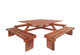 Hardhouten Picknicktafel Vierkant 210 x 210 x 75 cm voor 8 personen