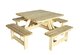 Vierkante picknicktafel 200 x 200 cm groen ge&iuml;mpregneerd vurenhout