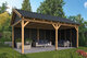 Overkapping Hamar XL type 2 Douglas 675 x 445 cm - Zwarte wanden