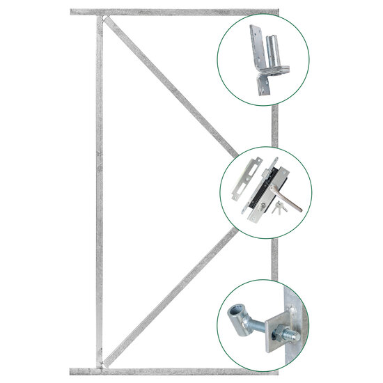 Ijzeren deurframeset compleet 155x100cm