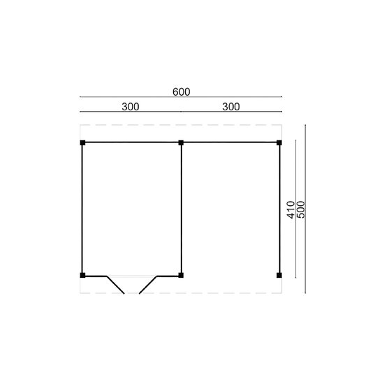 DHZ Plat dak Raalte Douglas 600 x 410 cm zwart gespoten