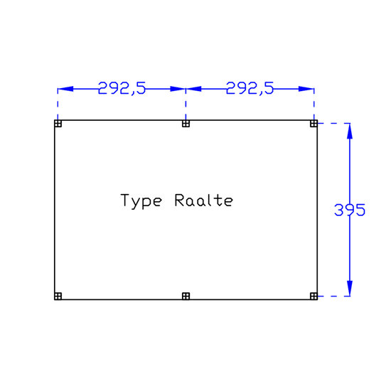 DHZ Plat dak Raalte Douglas 600 x 410 cm zwart gespoten