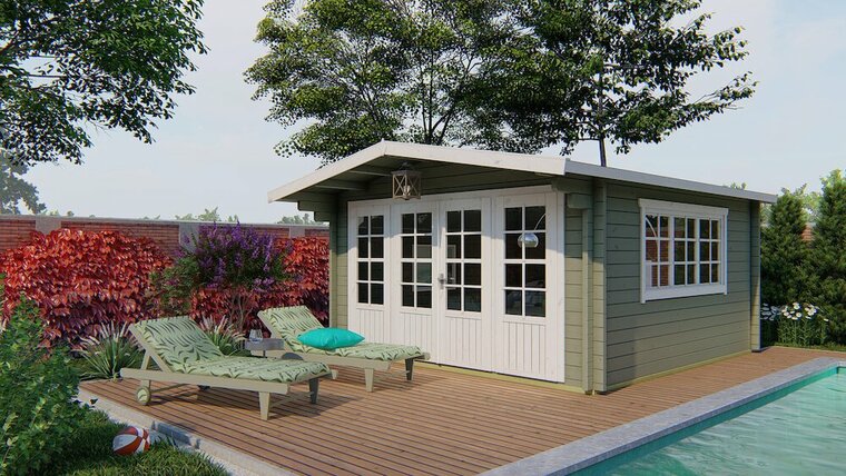 Blokhut Derby 440 x 440 x 263 cm - Tuinhuis