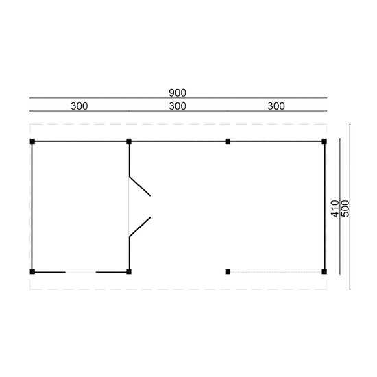 DHZ Plat dak Nijverdal Douglas 900 x 410 cm zwart gespoten