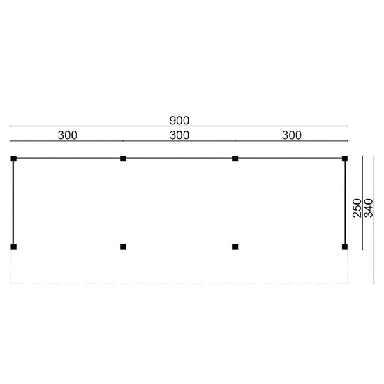 Kapschuur Boekelo Douglas 900 x 340 cm - Blanke wanden