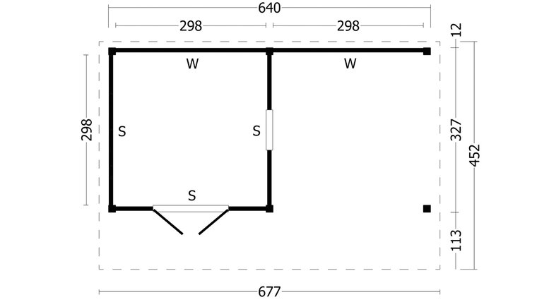 Kapschuur Bergen XL, type 3 - 675 x 418 cm - Zwart gespoten Douglas