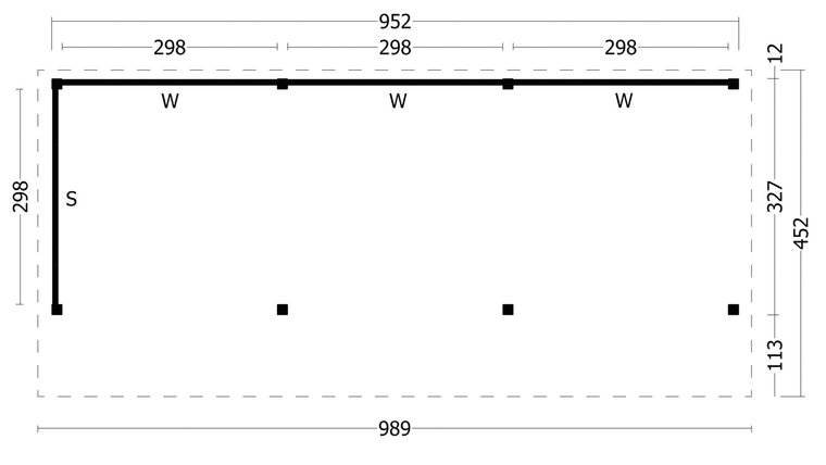 Kapschuur Bergen XL, type 6 - 980 x 418 cm - Blank Douglas