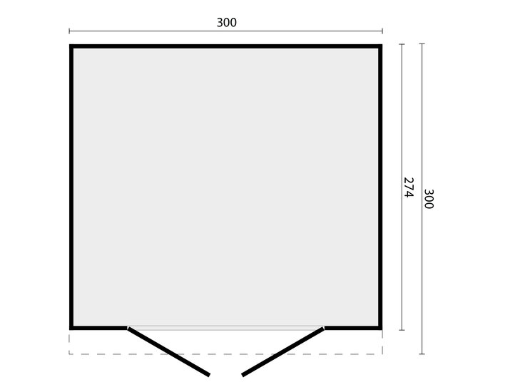Tuinberging&nbsp;Almelo Douglas&nbsp;300 x 300 cm &ndash; Zwart ge&iuml;mpregneerde wanden