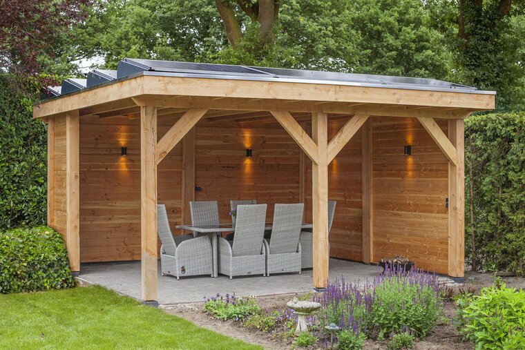 Overkapping Wezep Douglas 500 x 400 cm - Blanke wanden 