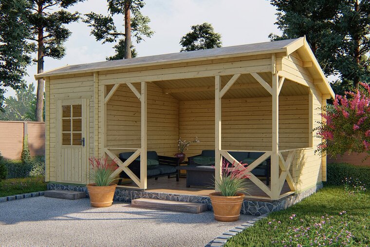Blokhut Selma 578 x 350 x 279 cm - Kapschuur Tuinhuis
