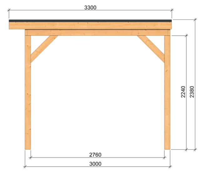Overkapping  Zoutelande Red Class Wood 900 x 330 cm