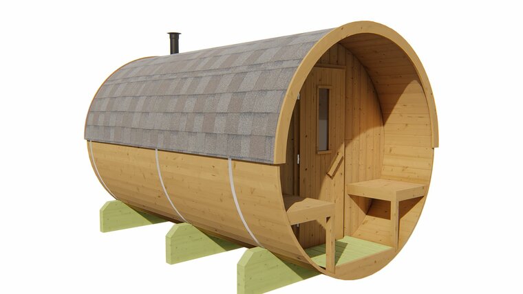 Saunabarrel &Oslash;205 x 350 cm | 42 mm | Thermowood