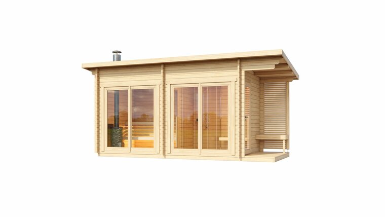 Sauna huis Tampere L | 40 mm | onbehandeld