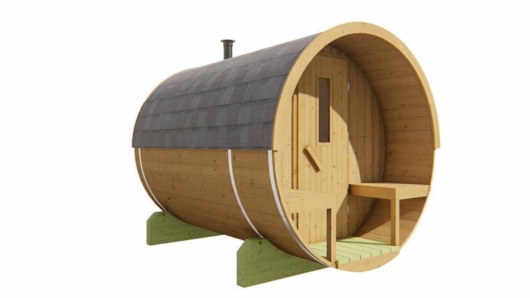 Barrelsauna Thermowood Ø205 x 250 cm - Saunabarrel