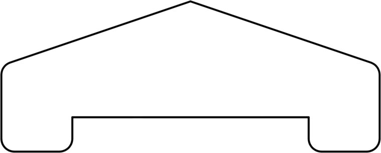 Afdekkap Hardhout 3,5 x 8,8 x 180 cm, piramide