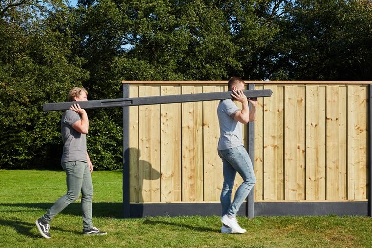 Betonpaal Amstel antraciet diamantkop 10 x 10 cm incl. toebehoren (lichtgewicht)