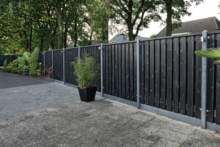 Betonpaal IJssel antraciet diamantkop 10 x 10 cm incl. toebehoren