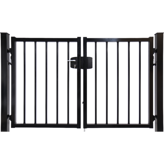 Dubbele spijlenpoort rond vlak 250 cm