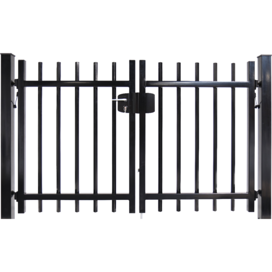 Dubbele spijlenpoort vierkant doorgestoken 250 cm