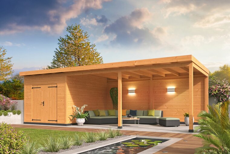 Overkapping Wierden Douglas 900 x 400 cm &ndash; Blank Douglas