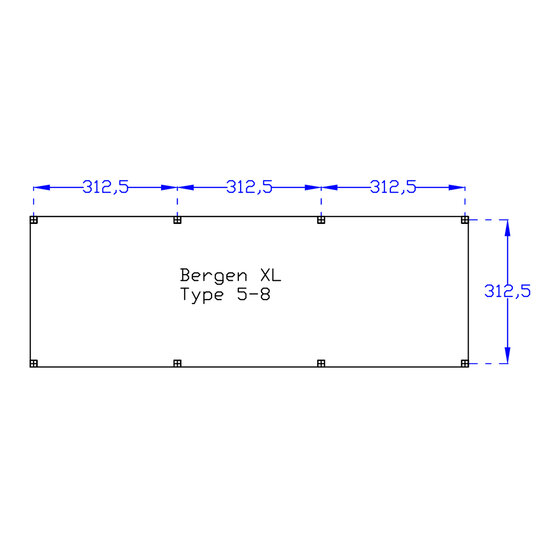 Kapschuur Bergen XL, type 5 - 980 x 418 cm - Blank Douglas
