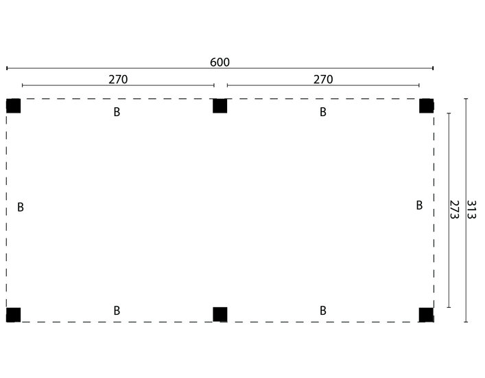 Overkapping Renesse Red Class Wood 600 x 313 cm