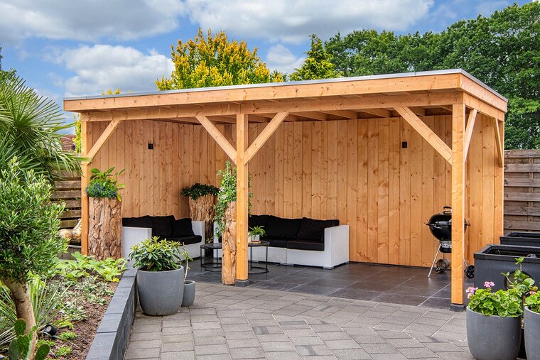 Overkapping Zoutelande Red Class Wood 500 x 333 cm - DHZ plat dak