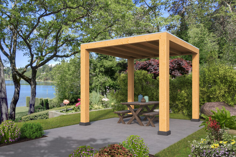 Overkapping Renesse Red Class Wood 300 x 333 cm - DHZ plat dak