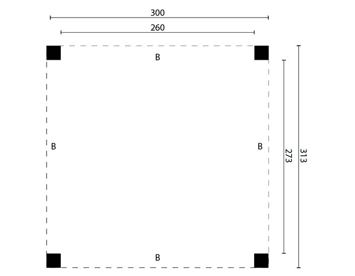 Overkapping Renesse Red Class Wood 300 x 333 cm - DHZ plat dak